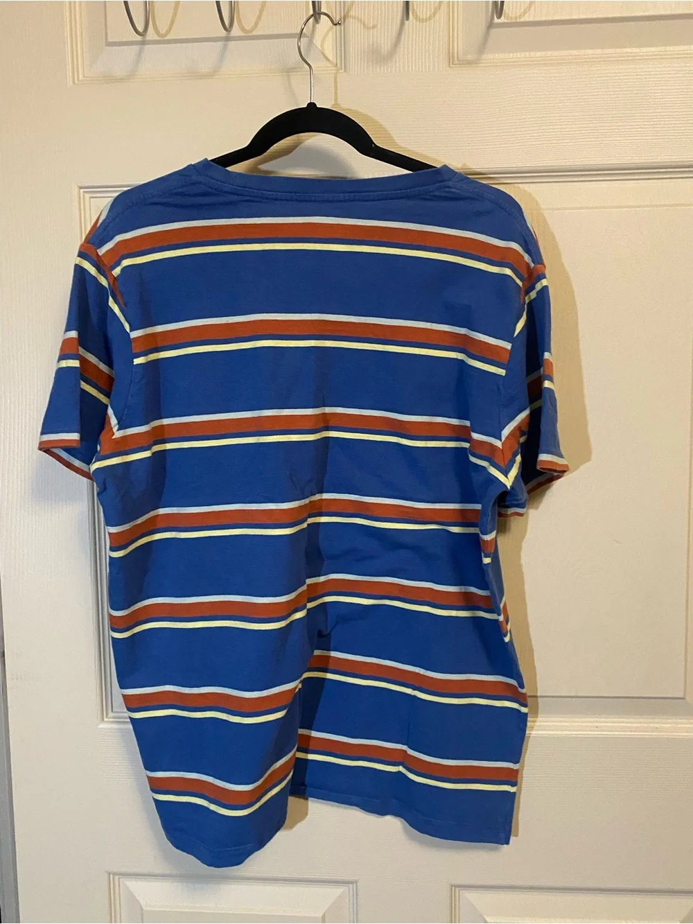 Levi's Blue Striped Pocket Tee with Orange & Cream Accents